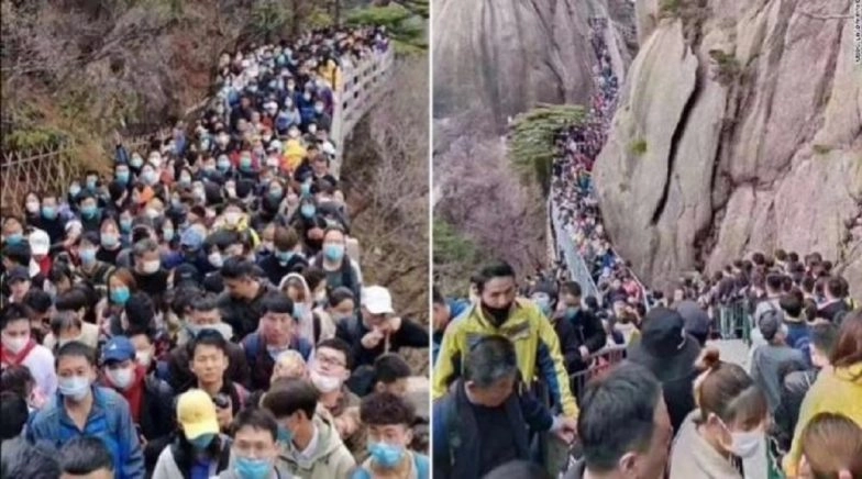 Watch: China's Nature Trail Site Jam Packed Even as World Continues Battle Against Coronavirus