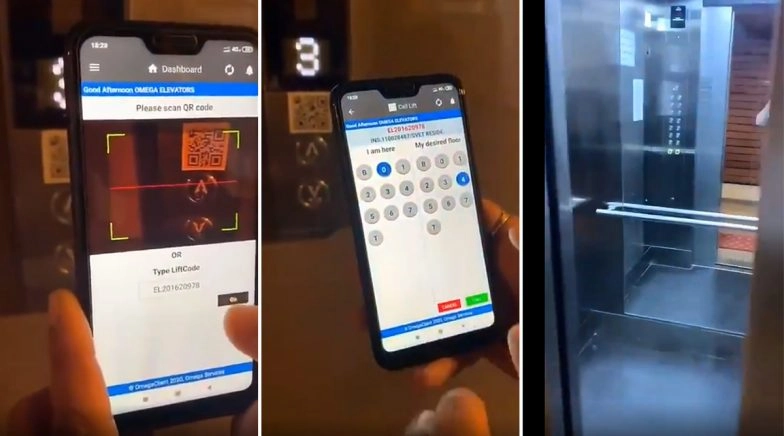 Video of Contactless Smart Elevator Operated Through Mobile Application And Barcode Goes Viral