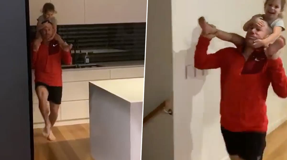 David Warner Gives His Daughter a Ride at Home Amid COVID-19 Lockdown (Watch Video) David Warner Gives His Daughter a Ride at Home Amid COVID-19 Lockdown (Watch Video)