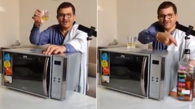 Desi Uncle Lip Syncing Pankaj Udhas Song 'Thodi Thodi Piya Karo' Using Microwave as Harmonium Depicts Every Alcoholic's Mood During Lockdown (Watch Funny Video)
