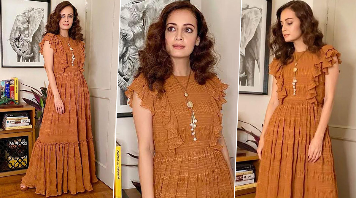 Dia Mirza Is Radiating Some Golden Glow and Oodles of Happiness in a Lust-Worthy Nikita Mhaisalkar Maxi Dress!