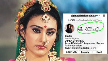 Ramayan: Dipika Chikhlia Aka Sita Hits 100k Followers on Instagram, Thanks Her Fans for the Love (View Pic)