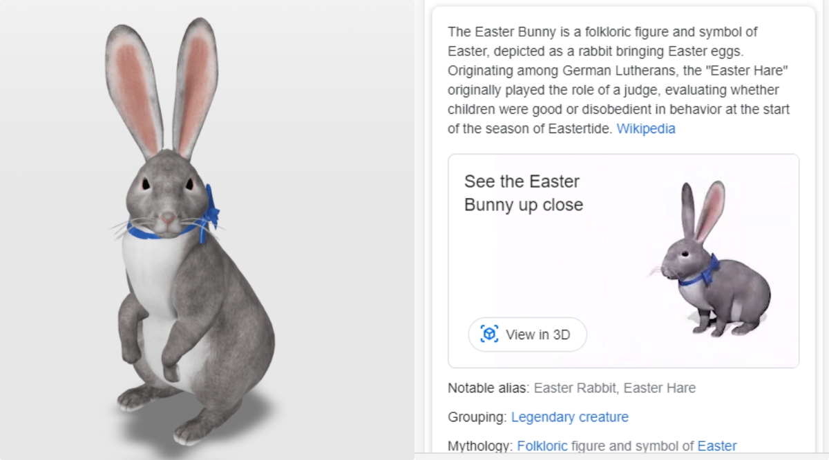 Easter Bunny View In Google 3d Animals Is Everything Go Try It Out Now If You Missed Catching One During Festival Latestly