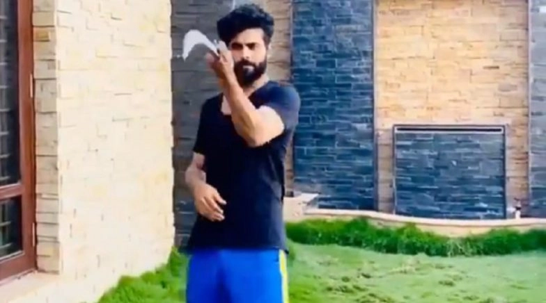 Ravindra Jadeja Polishing His Swordsmanship Skills (Watch Video)