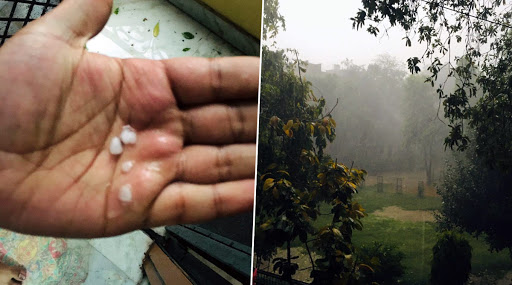 Delhi-NCR Witnesses Sudden Spell Of Rainfall Followed By Hailstorm; View Pics