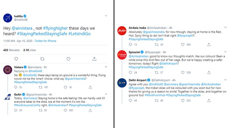 IndiGo, Vistara, GoAir, AirAsia, SpiceJet Twitter Exchange on Staying Parked, Staying Safe is Best Example of Co-Branding!