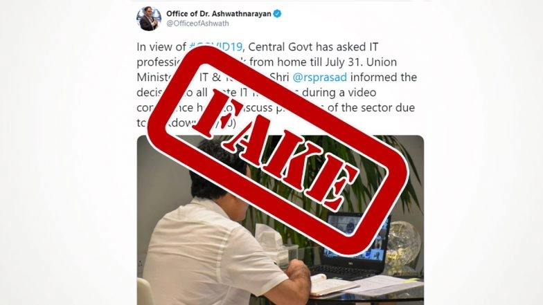 Work From Home Till July 31 For Employees of IT Companies? Here's a Fact Check as Ravi Shankar Prasad Clarifies on WFH Date Extension