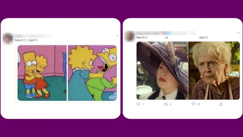 ‘March 1 vs April 1’ Funny Meme Trend Sums Up How People Are Feeling Within a Month of Quarantine (Check Pics)