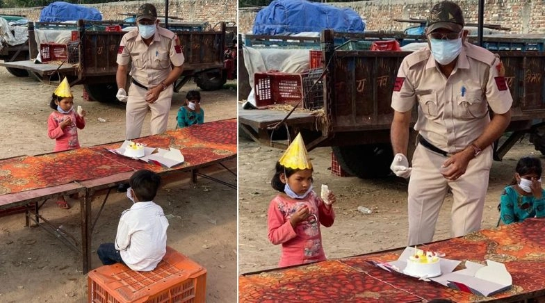 Delhi Police Arranges Cake for 4-Year-Old Labourer's Daughter, Pic of Beautiful Gesture Goes Viral