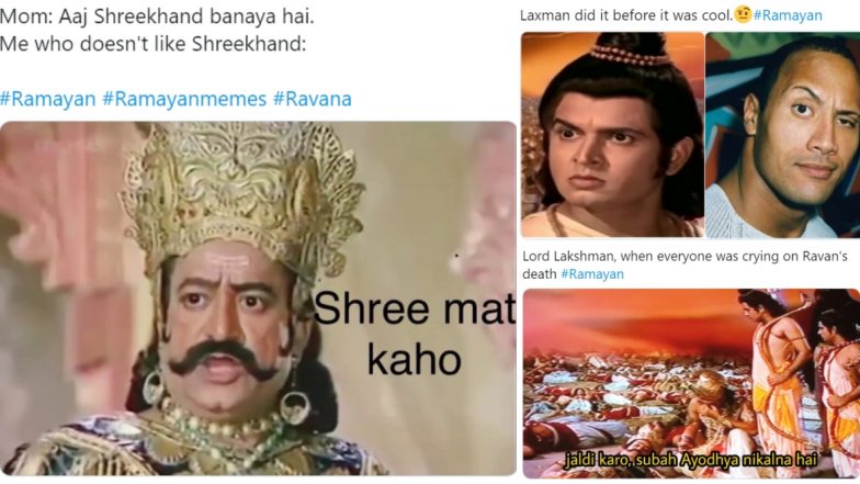 Ramayan Funny Memes: Lakshman’s Witty Reply, Shri Rama and Hanuman’s Spectacular Chemistry and Ravana’s Laughter Makes Doordarshan TV Show a Big Hit Among Netizens