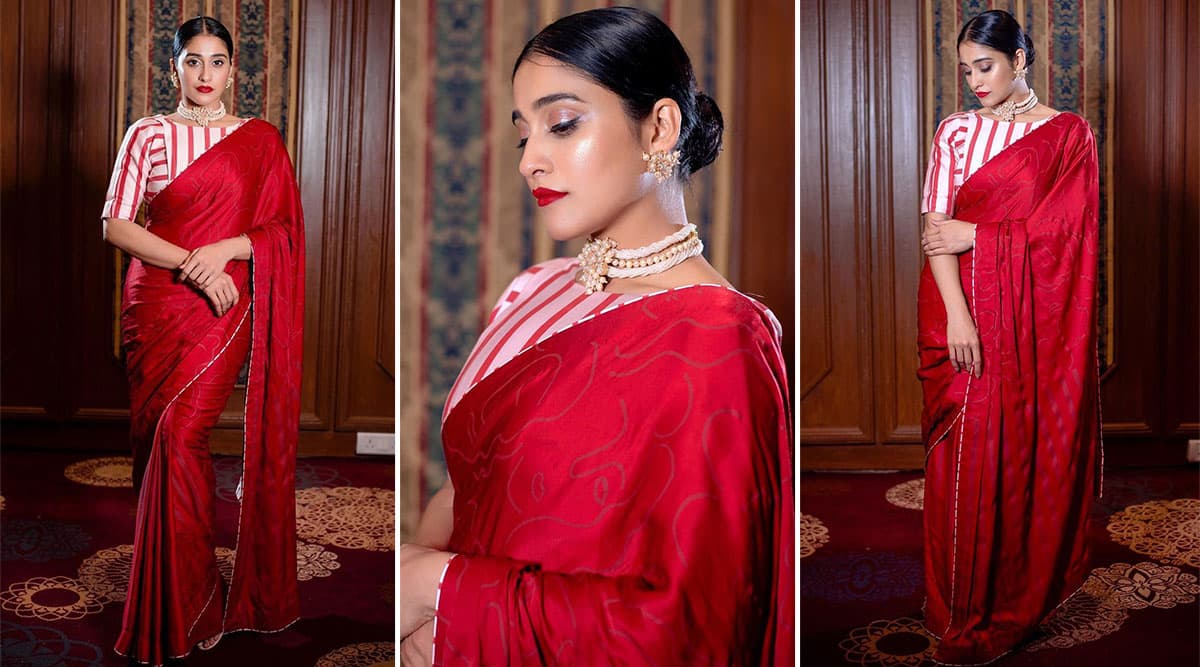 Regina Cassandra in Little Things red saree
