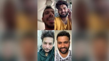 Rohit Sharma Video Calls Yuzvendra Chahal, Kuldeep Yadav and Rishabh Pant Amid COVID-19 Lockdown, Hitman Makes Sure That ‘Young Guns’ Are Staying Indoors (View Post)