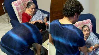 Sachin Tendulkar Takes Blessings From Mother on His 47th Birthday, Gets Photo of Ganpati Bappa As Gift (View Post)