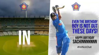Mumbai Police Creatively Uses 'Sachin Sach'IN' Chant To Send Out Stay At Home Message While Wishing Master Blaster on His 47th Birthday
