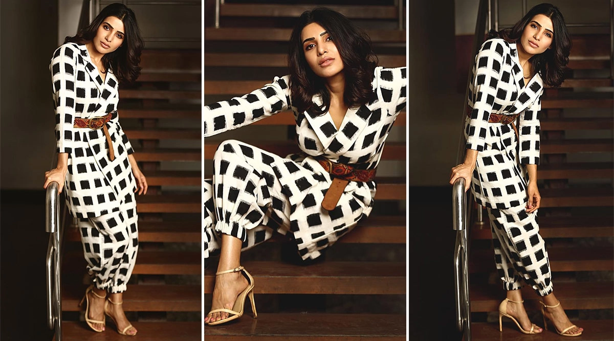 Samantha Akkineni in Ikat pantsuit by Preetham Jukalker