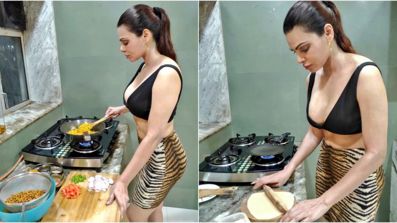 Sherlyn Chopra Gives Cooking a Sexy Twist As She Prepares 'Rotis and Cabbage Sabzi' in a Racy Outfit (View Pics)