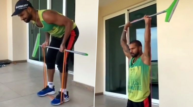 Shikhar Dhawan’s ’Pocha Training ‘ Will Inspire You to Be Fit Amid COVID-19 Lockdown (Watch Video)
