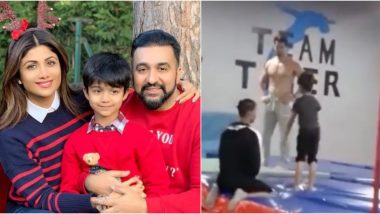 Shilpa Shetty and Raj Kundra's Son Viaan Trains For Backflips With His 'Idol' Tiger Shroff (Watch Video)