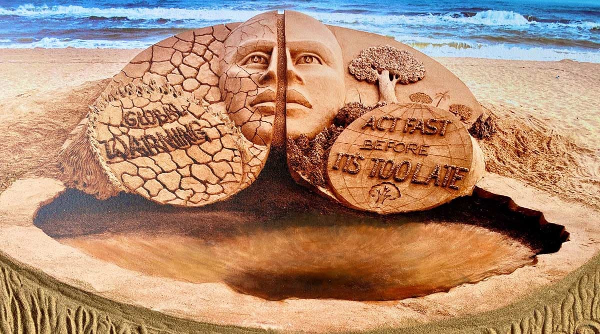 Viral News | Sudarsan Pattnaik Creates Earth Day Sand Art With a ...