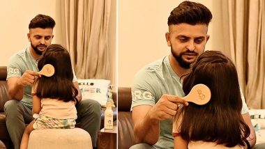 Suresh Raina Gives Head Massage to His ’Little Rapunzel' Gracia Amid COVID-19 Lockdown (View Post)