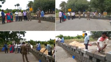 Tamil Nadu Govt Raises 7-Feet Walls Across Roads Bordering Andhra Pradesh, Aims to Seal Vehicular Movement Amid COVID-19 Lockdown; Watch Video