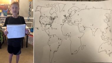 Most Unique Birthday! Twitterati Joins in Wishing Brandon, a Geography Fan From Across Countries During Quarantine, He Jots Their Location on his World Map! (See Pictures)