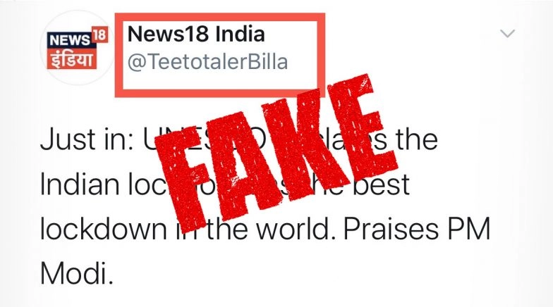 UNESCO Declares the Indian Lockdown As Best Lockdown in the World? Know Truth About This Fake News