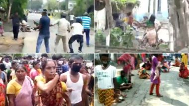 Clash Breaks Out Between Police & Locals in West Bengal Over Improper Distribution of Ration in Baduria, Watch Video