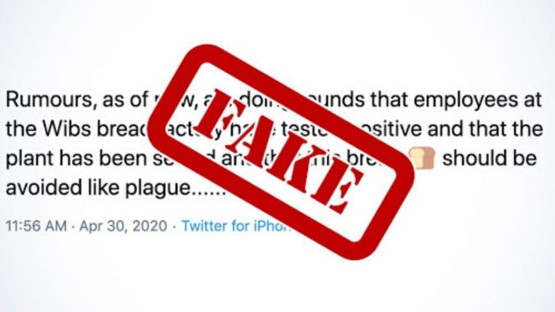 Wibs Bread Factories in Mumbai Sealed After A Case of Coronavirus? Fake WhatsApp Messages and Tweets Floating on Social Media, Here's the Truth!