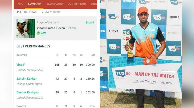 Cricketer Vinod Chauhan Sets a Record in a Club Match!	