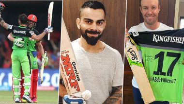 Virat Kohli, AB de Villiers to Auction Bats, Gloves and Other Items From Their Record 229 Runs Partnership During RCB vs Gujarat Lions Clash in IPL 2016