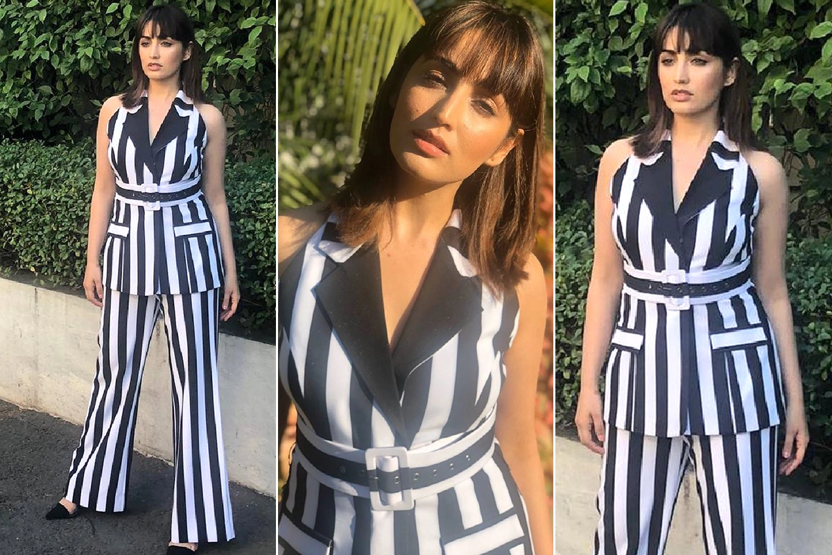 Yami Gautam in Deepika Nagpal striped blazer set