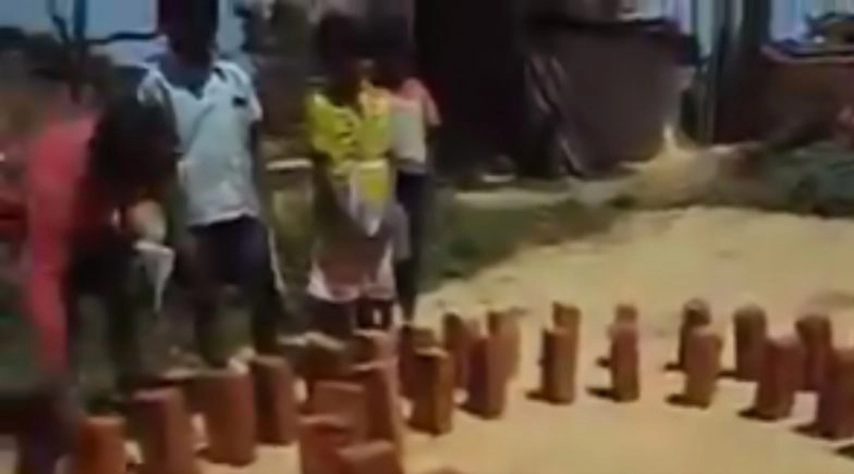 Little Boy Uses Bricks to Explain His Friends on the Importance of Social Distancing