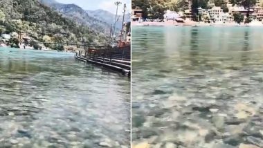 Ganga River Flows Clear as Crystal at Rishikesh! Watch Viral Video of Clean Running Water Near Lakshman Jhula