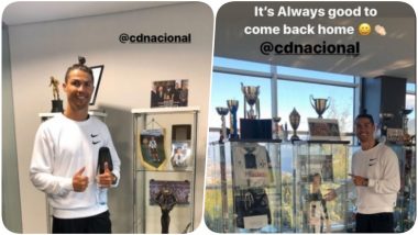 Cristiano Ronaldo Visits His Old Football Academy CD Nacional in Madeira, Says ‘It’s Good to Be Back Home’ (See Pics)