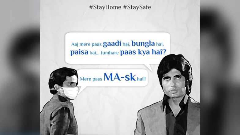 ‘Mere Paas Ma-Sk Hai’ IRCTC’s Pun on Deewar’s Iconic Dialogue to Raise Awareness on Wearing Mask During the Coronavirus Pandemic Is LIT!