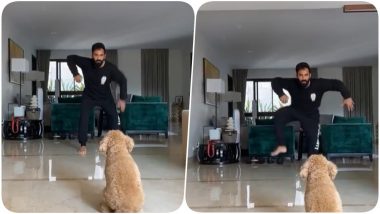 Dinesh Karthik Flaunts his Version of Lockdown Dance, Scares his Pet Dog Coco Chanel (Watch Video)