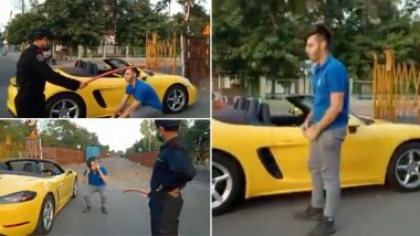 Boy Drives a Yellow Porsche Boxster in Indore to Get Punished by Security Guard for Violating Lockdown, Gives Clarification After Video Goes Viral