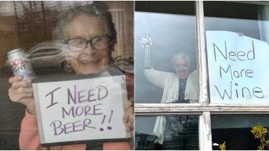 Two Grandmothers Demand More Beer and Wine During Lockdown, Wish Gets Fulfilled After Pics of Them Holding Plea Signboards Go Viral
