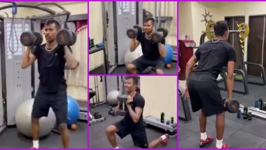 Hardik Pandya Trains at Home Gym Amid Lockdown, Says Don’t Forget About Personal Fitness During Quarantine (Watch Video)