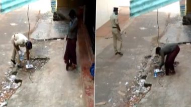 Kerala: Heart-Touching Video of Policemen Helping Homeless Man With Food While He Maintains Social Distance, Reinforces How We Can Beat Coronavirus Together