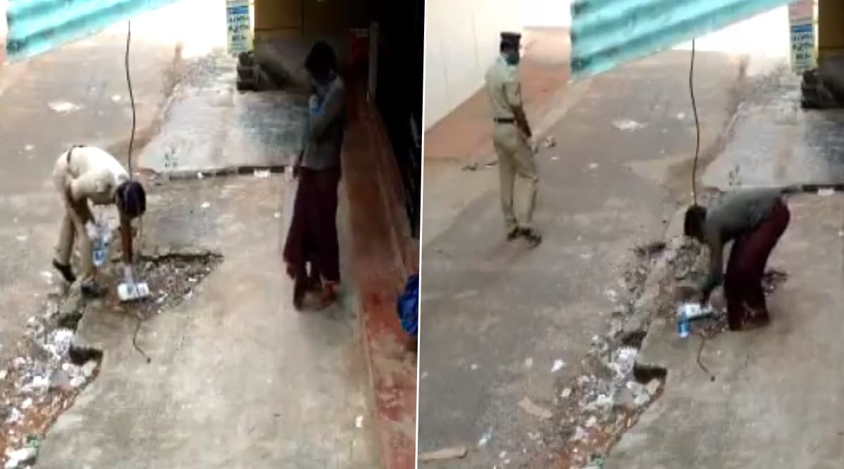 Kerala: Heart-Touching Video of Policemen Helping Homeless Man With Food While He Maintains Social Distance, Reinforces How We Can Beat Coronavirus Together Kerala: Heart-Touching Video of Policemen Helping Homeless Man With Food While He Maintains Social Distance, Reinforces How We Can Beat Coronavirus Together