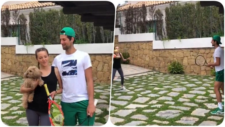 Novak Djokovic Takes Up 100-Volley Challenge With Wife Jelena,