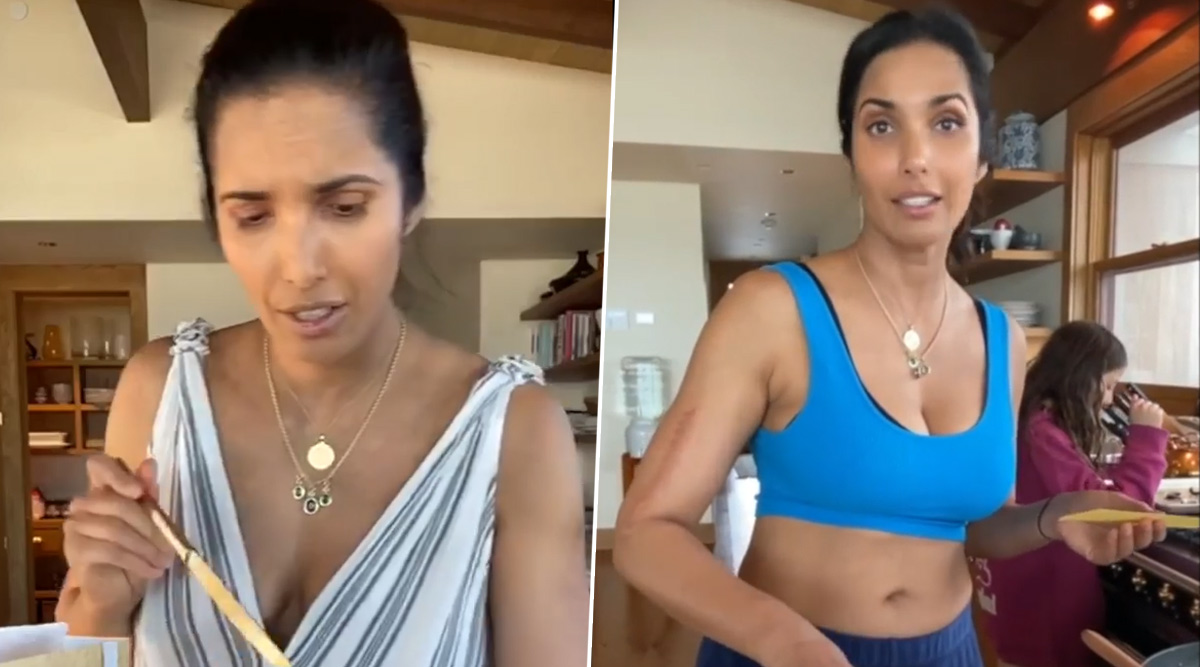 Bra Necessities! Padma Lakshmi Shuts up Trolls by Wearing Two Bras at Once  in The New Recipe Tutorial Video
