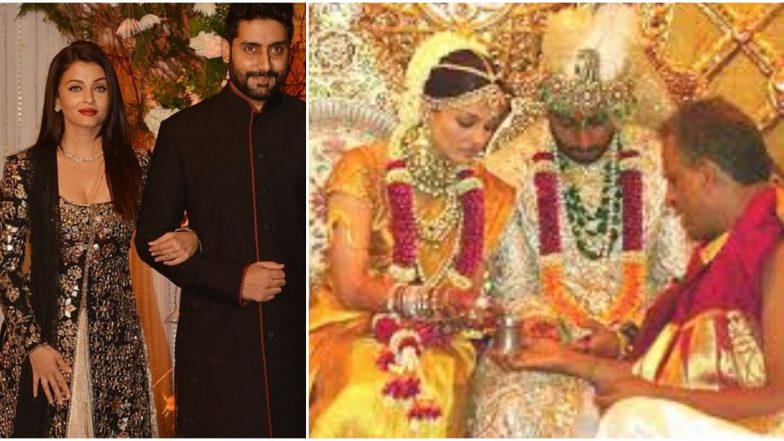 Abhishek Bachchan-Aishwarya Rai’s 13th Wedding Anniversary: Here’s A Throwback at the Couple’s Wedding That Was Dreamy and Magical (View Pics)