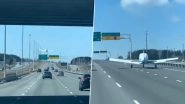 Small Plane Makes Spectacular Emergency Landing on the Quebec City Highway in Canada (Watch Video)