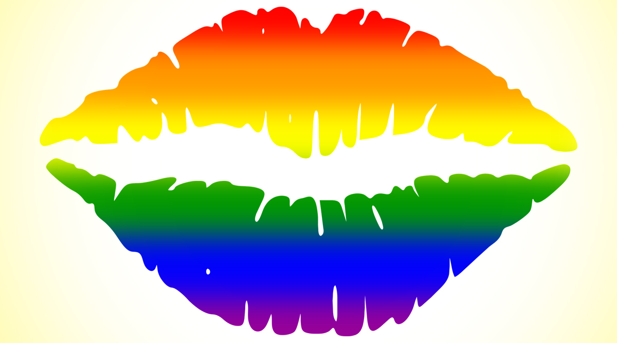 a rainbow kiss