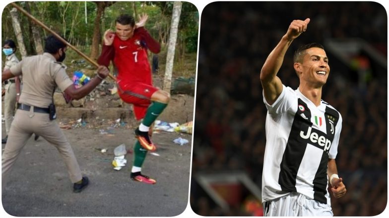 Fan Creates Funny Memes of Cristiano Ronaldo in India During Lockdown, CR7 'Tackling Police' Will Leave You in Splits