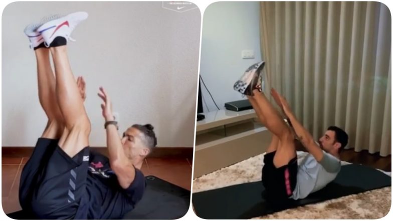 Cristiano Ronaldo Registers Impressive Record in Living Room Cup Challenge, Bruno Fernandes Fails to Go Beyond 117 Reps (Watch Videos)