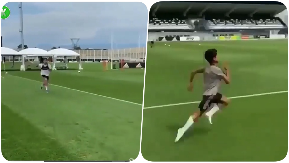 GOAL - Cristiano Ronaldo Jr copied his dad by hitting the